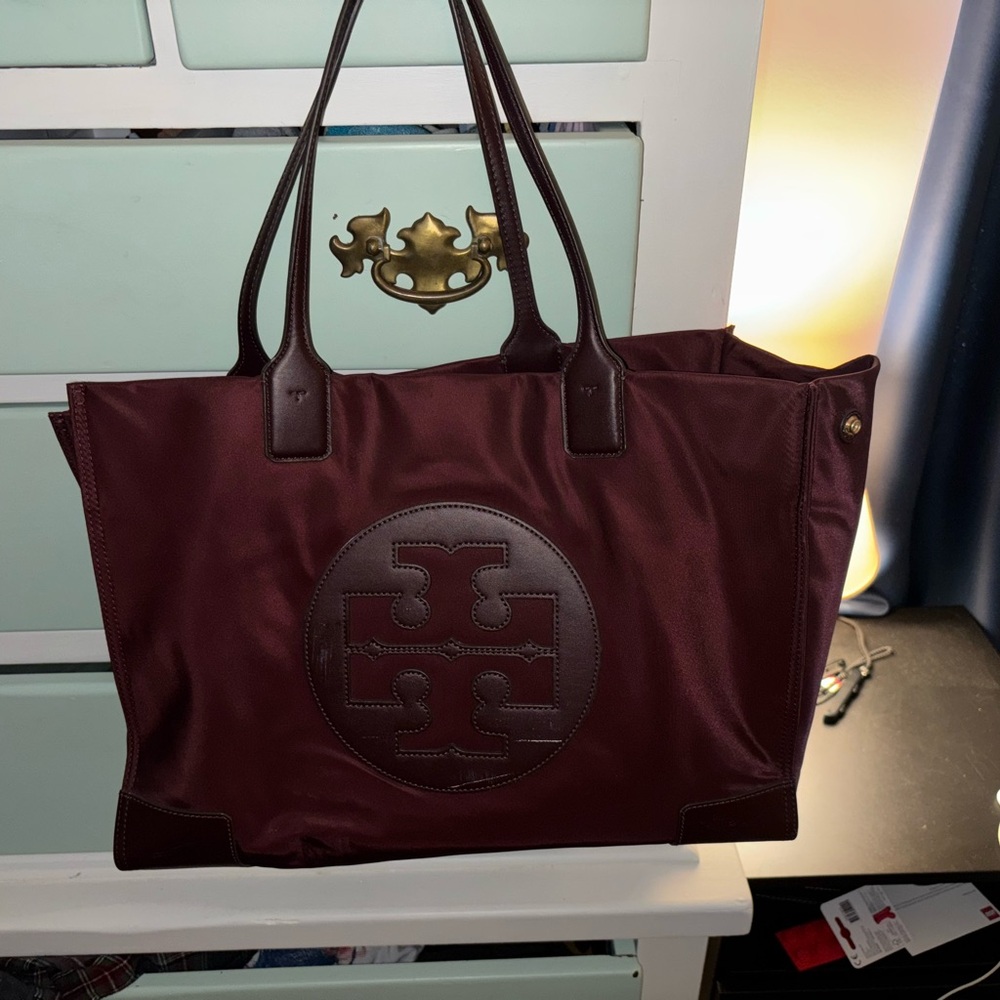 Tory Burch Burgundy Tote Bag